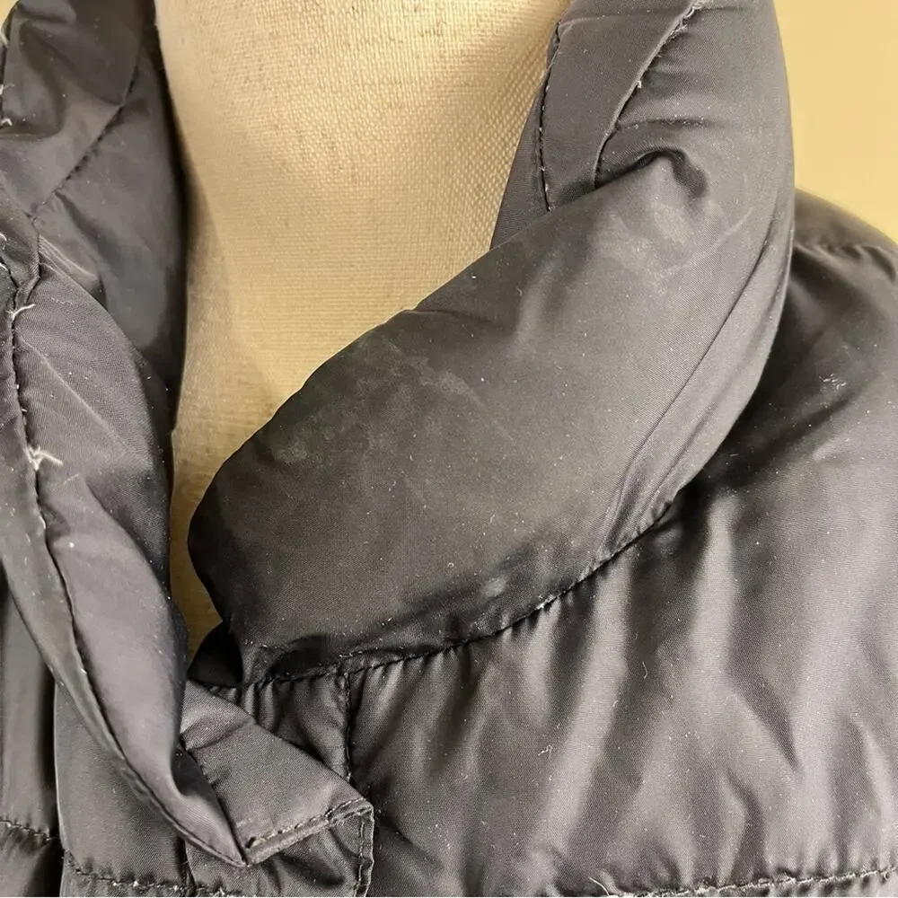 Lands' End Black Down Vest Goose Down Puffer Pockets Women’s Size Medium